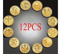 TEMU 12 piezas, Colección Zodiac - de Tarot de la , Fichas Metálicas, Regalo Único para al Póker y Cartas