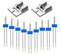 TEMU 12 piezas de agujas de estiramiento para máquina de coser con 2 piezas de pie de prensa de pintuck de 9 para accesorios de máquina de coser , 3 tamaños mezclados 2.0/90, 3.0/90, 4.0/90