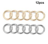 TEMU 12 Piezas de Anillas de para Llaves, Hebillas Redondas O-Snap Abatibles, Accesorios para Bolsos, Hebillas Colgantes para Manualidades de Llaves, Bolsos y Más