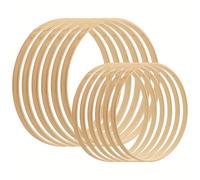 TEMU 12 Piezas de Aros de Bambú - Aros de Madera de 6” y 8” para Coronas de Boda DIY, Manualidades de Pared y Decoración con Follaje - Suministros para Creadores, Decoraciones de Boda