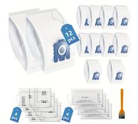 TEMU 12 piezas de Bolsas GN para Aspiradoras con 8 Filtros Compatibles con Miele Hoover , Complete C3/C2/C1, S227, S270, S400i, S600, , , S5000, , S2, S5, Serie C1/C2
