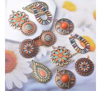 TEMU 12 Piezas de Colgantes con Esmalte de Naranja, Accesorios Coloridos para Collares y Joyería Femenina - Set para Crear Bisutería