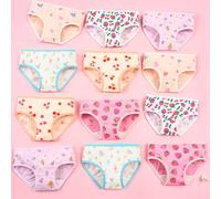 TEMU 12 piezas de ropa interior triangular para bebé de , diseño de dibujos animados, tallas pequeña, y grande, sin pinzas en los glúteos, shorts para niñas (colores aleatorios)