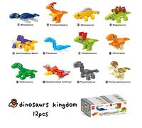 TEMU 12 piezas Set de Construcción de Dinosaurios , Mini Dinosaurio Rex, Juguete de Empalme, Regalo de , Juguetes Educativos