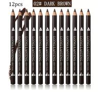 TEMU 12 piezas/SET Lápices de Cejas Impermeables - Duraderos, Resistentes al , Fórmula a Base de Plantas, Aplicación para Looks Naturales o