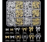 TEMU 12 Ranuras de Decoraciones de Uñas con Dorados y Plateados, Juego de Pegatinas Metálicas Huecas Versátiles para DIY