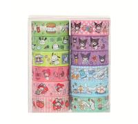 TEMU 12 rollos de cinta Washi de Sanrio con Hello Kitty, Cinnamoroll, Kuromi y My Melody, perfectos para diarios y decoraciones, ideales como regalos de Navidad y de , y elegantes