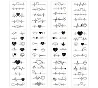 TEMU 12 Tatuajes Temporales Pequeños de Cardíaco, Artículo para Decoración de Fiestas, Calcomanías de Tatuajes Falsos Impermeables y Duraderos, Corporal, Tamaño: 10x6 cm