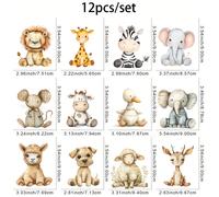 TEMU 12 unidades de pegatinas de transferencia DTF de animales de conservación para manualidades