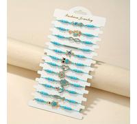 TEMU 12 unidades de pulseras de estilo bohemio azul con pendientes de ojo de - Perfectas para usar los días