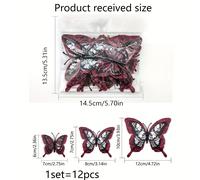 TEMU 12 unidades/juego, PYU4000 Pegatinas de decoración para el hogar con calaveras y rosas de Halloween en 3D de capa