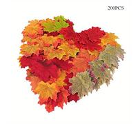 TEMU 120/200 Hojas de Artificiales | Colores Aleatorios, Ideales para Decoración Interior y Exterior, Chimenea, Jardinería, Perfectas para Halloween, Acción de Gracias, Navidad