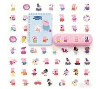 TEMU 120 pegatinas creativas de dibujos animados para decorar fiestas, vacaciones, fundas de teléfono y carpetas, con temática de Peppa Pig