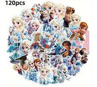 TEMU 120 pegatinas de Elsa de Frozen, etiquetas decorativas multifuncionales no repetidas, adecuadas para tabletas, cuadernos, patinetas, guitarras, portátiles y más - Elección ideal como regalo
