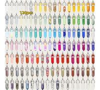 TEMU 120 Piezas de Colgantes de Cristal Multicolor, Cuentas de Cuarzo de Vidrio Hexagonal de Bala, Kit para Hacer Joyería DIY, Suministros para Artesanías y Costura, Fabricación de Cuentas Decorativas