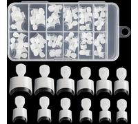 TEMU 120 piezas de juego de puntas de uñas francesas de color con , puntas de uñas francesas, transparentes y blancas, trasero delgado, numeradas para una fácil selección, en