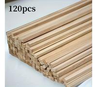 TEMU 120 Piezas de Palitos de Madera 1/8 X 1/8 X 12 Pulgadas, Tiras de Madera de Balsa, Tacos Cuadrados de Madera , Palitos de Madera Sin Acabar para Proyectos de Manualidades, Modelos y Suministros