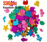 TEMU 120 Piezas de Pegatinas Adhesivas con Formas de Animales Marinos Brillantes y Coloridos para Tarjetas, Scrapbooking, Decoración Creativa del Hogar y Manualidades