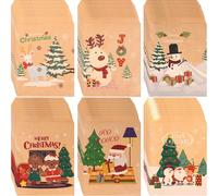 TEMU 120pcs Bolsas Kraft Navideñas con Estampados Festivos - , Muñeco de y Más - Perfectas Festivos, Regalos y - y , 6 Únicos