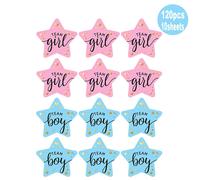 TEMU 120pcs Pegatinas para de Revelación de Género - Calcomanías de Estrellas para Regalos de Baby Shower, Suministros de para Niño o Niña