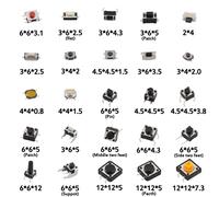 TEMU 125 piezas/ Táctil/Microinterruptor/Botones de Presión Kit Surtido de 25 Tipos 2*4/3*6/4*4/6*6 para Paquete de Herramientas DIY