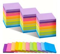 TEMU 12Pack Notas Adhesivas 3x3 Pulgadas, Colores Brillantes, Pads Autoadhesivos, Fácil de Pegar para Casa, Oficina, Cuaderno, 50 Hojas/pad, 600 Hojas.
