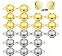 TEMU 12pcs/20pcs Cierres Magnéticos, Redonda de 8Mm, Broches Plateados y Dorados para Fabricación de Joyas, Collares y Pulseras, Suministros para Manualidades
