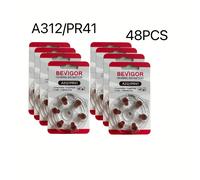 TEMU 12pcs/24pcs/48pcs Batería de Botón A13/PR48 A312/PR41 de para Audífonos