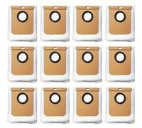 TEMU 12pcs Bolsas de Reemplazo para el Aspirador Robot Híbrido L60 SES/L50 SES con Estación de Auto-Vacío, Compatible con Haier H9+, Conga 9090 AI, Accesorio de Cepillo para Polvo de Tela