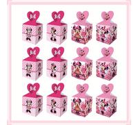 TEMU 12pcs Cajas de Papel Temáticas de Minnie Mouse para Dulces, Porta Regalos de Fiesta Fantasía para , San Valentín, Celebraciones de Año , Regalos