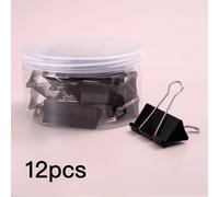 TEMU 12pcs Clips de Archivador Extra Grandes Negros, Tamaño Estándar de 2 Pulgadas, Organizadores de Papel de Oficina de Resistencia con Estuche de Almacenamiento