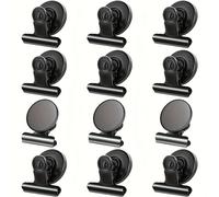 TEMU 12pcs Clips Magnéticos de Resistencia - Ganchos Metálicos Fuertes con Agarre Seguro para Fotos, Pizarras Blancas y Taquillas - Ideales para Exhibición en Oficina y Hogar