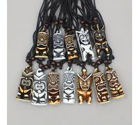 TEMU 12pcs/ Collares Tiki Totem Hawaiano Aleatorios para Hombre Mujer Hueso de Yak Tallado NZ Maori Colgante Totem Collares Joyería Regalos