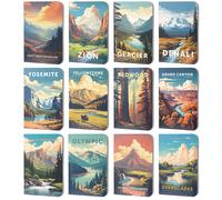 TEMU 12pcs Mini Diarios Temáticos de Parques - Blanda, Texto en Inglés, Ideales para y Viajeros - Diseños de , , , Denali, - Blocs de Notas y Dibujos de 3.5x5.5