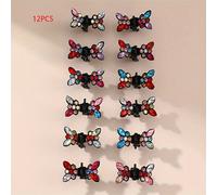TEMU 12pcs Mini Pinza para el Cabello de con Diamante y , Pequeña y , para Flequillo y , Accesorios para el Cabello de Mujer, y Lindo, Versátil, Regalo de Vacaciones, Día de la , Mes del
