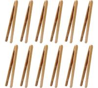 TEMU 12pcs Pinzas de Bambú de Calidad, 7 Pulgadas - Resistentes y Duraderas para Servir Tostadas, Queso, Frutas, Ensaladas | , Agarre Fácil, Sin , Herramientas de Servicio