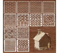 TEMU 12pcs Plantillas de Plástico Reutilizables de 6x6" para DIY, Scrapbooking y Decoración del Hogar - Plantillas de Versátiles para Paredes, Suelos, Azulejos y Lienzos