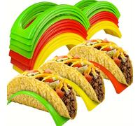 TEMU 12pcs Porta Tacos Coloridos - Material PP Duradero, para Tacos Blandos o Duros - Ideal para Restaurantes y Uso Doméstico