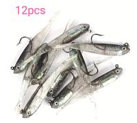 TEMU 12pcs Señuelos de Pesca Pequeños Realistas con Anzuelos, 7.5cm - Señuelos de de Acero Inoxidable, Resistentes a la Corrosión, Señuelos de Natación de Agua y para la Pesca