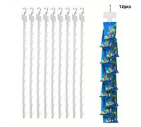 TEMU 12pcs Tiras de Plástico Duraderas para Colgar Mercancía con Clips y Ganchos en S, - Perfectas para Exhibición Minorista, 12 Posiciones de Etiquetas en Tira