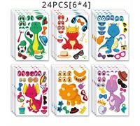 TEMU 12uds/24uds Stickers de Faciales de Dinosaurios de Dibujos Animados, Stickers para Decoración de Fiestas