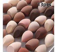 TEMU 13 Piezas de Esponjas de Maquillaje Serie Marrón Aleatoria, Súper Suaves, Adecuadas para Todo Tipo de Piel, Ideales para , Polvo Suelto, Polvo Compacto, Base Líquida y Varios Otros Cosméticos