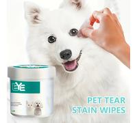 TEMU 130 Toallitas Oculares de Poliéster para Perros y Gatos - Suaves, Calmantes, No Irritantes para Eliminar Manchas de Lágrimas - y Fácil para la Limpieza Diaria