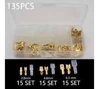 TEMU 135pcs/270pcs de Conectores Hembra 2.8/4.8/6.3mm Terminales de Crimpado Eléctrico Kit de Conectores de Espada Surtido