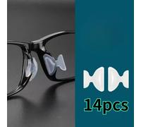 TEMU 14 almohadillas na suaves, na antideslizantes adhesivos, almohadillas na transparentes y negras para gafas