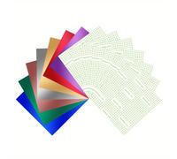 TEMU 14 hojas de Vinilo Adhesivo Metálico Permanente para Joy/Explore3 y Maker3, Vinilo Adhesivo Cromado Metalizado para , Pegatina Decorativa, Máquina Cortadora (4.5*12 pulgadas / 12*12 pulgadas)