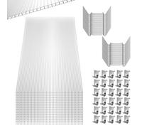 TEMU 14 paneles de policarbonato de pared para invernaderos de jardín, anti-UV, 4 mm | 10,25 m²