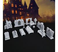 TEMU 14 piezas de conjunto de de DND - 28mm Miniatura de accesorios para juegos de mesa - Muebles y decoración de casa para Dungeons & Dragons y campañas de RPG - Plástico duradero