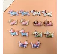 TEMU 14 piezas de dijes adorables de perritos para hacer joyería, colgantes de animales pequeños kawaii para pendientes DIY