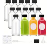 TEMU 14pcs Botellas de Vidrio Transparente de 2oz con Tapas Negras, Embudos y Etiquetas - Ideales para , Aceites Esenciales, Proyectos DIY, Viajes y Uso Decorativo, Botellas de Reutilizables